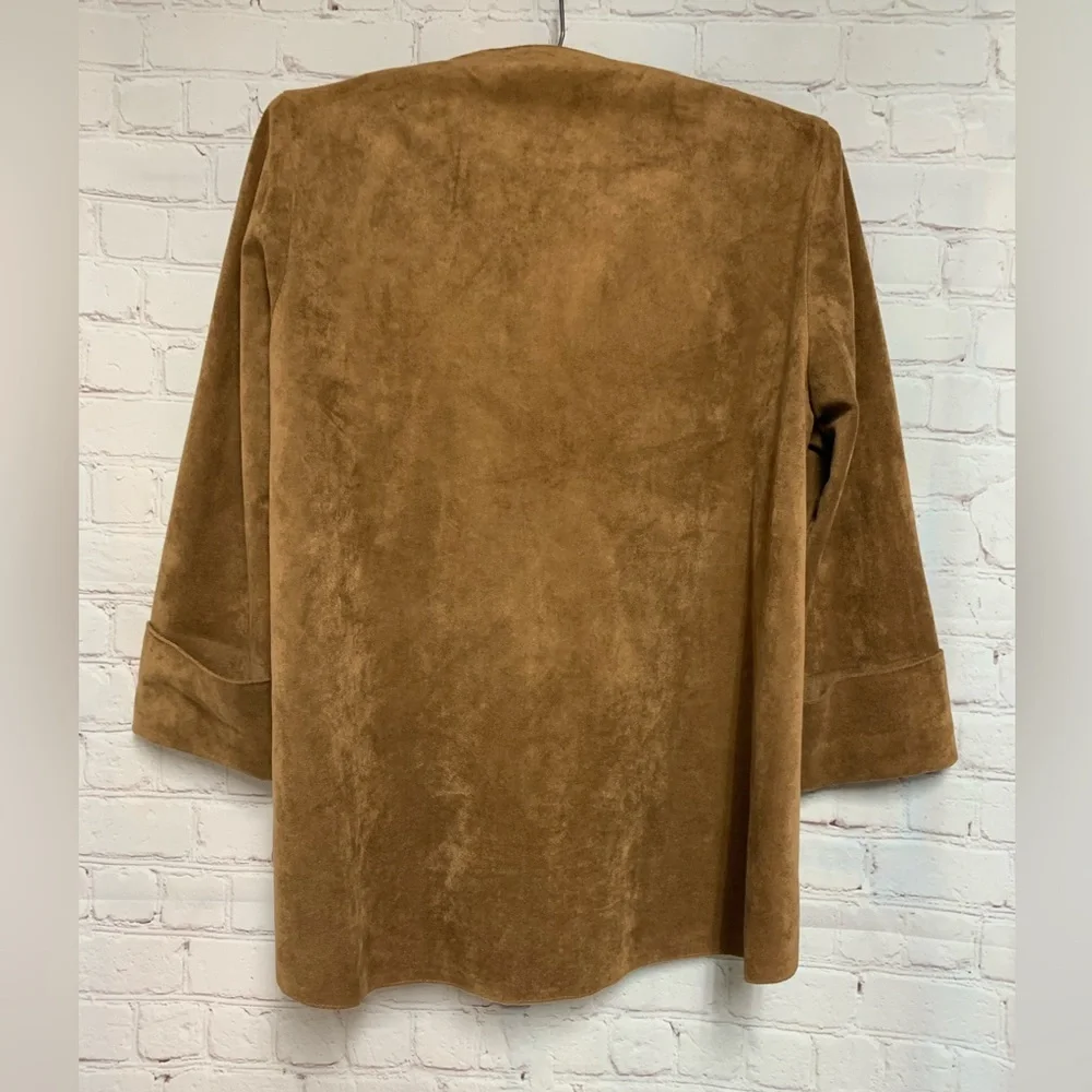 IC Collection Brown Faux Suede Women's Jacket Size S - Picture 5 of 5